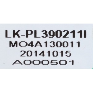 FUENTE DE PODER / QUASAR LK-PL390211IA / CQC04001011196 / E173873 / MO4A130011 / 20141015 / REV:1.2 / A000501 / MODELO SQ4201U